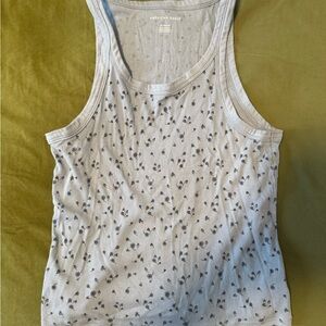 American Eagle Outfitters Light Blue/Grey Floral Tank Top